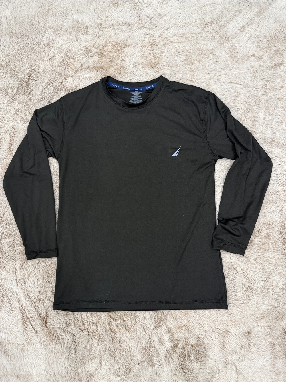 Nautica Black Long Sleeve Crew Performance Shirt